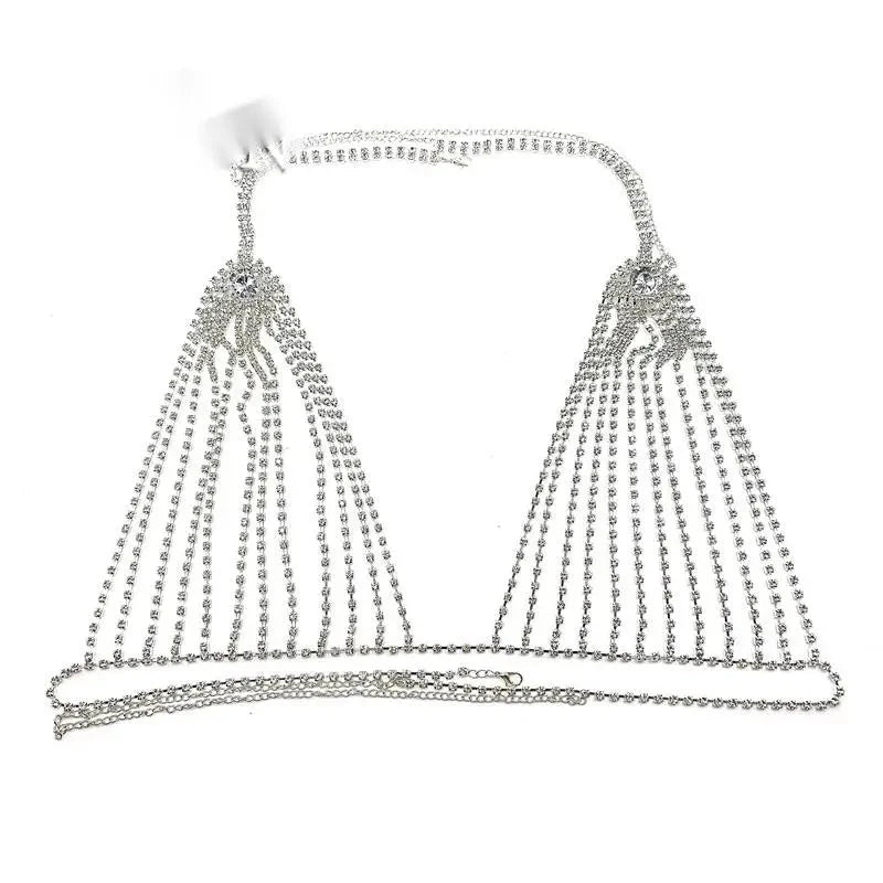 High Quality Party Sexy Women Crystal Thong Panties Rhinestone Shiny Bikini Chain Jewelry Lingerie Sets