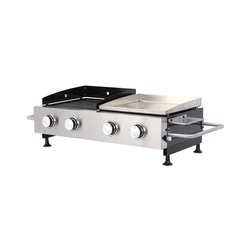 High Temperature 40K BTU 2-Burner Stainless Steel Plancha Combo Gas Grill (SAK71285) – SAKSBY WHOLESALE, view 4