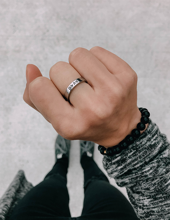 Elevated Faith Highs and Lows Ring — side view