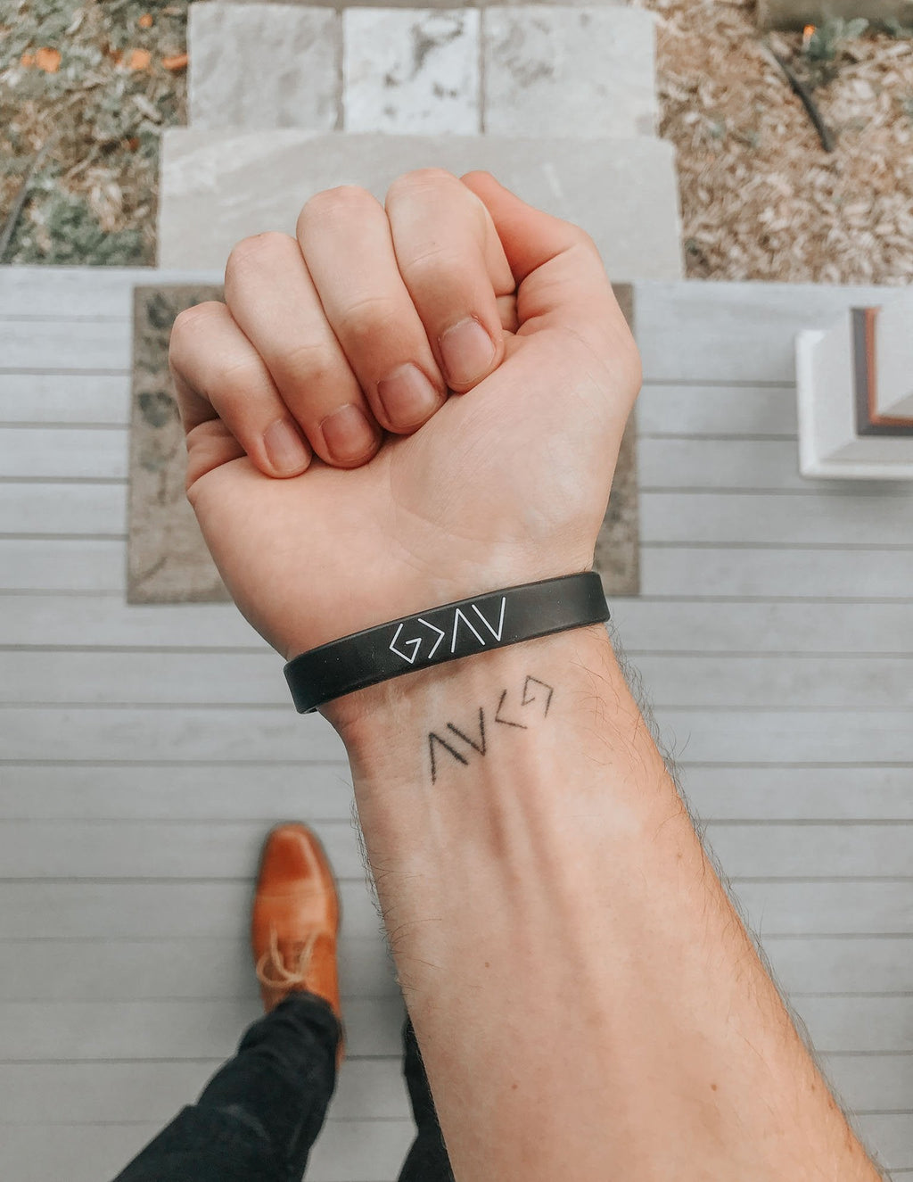 Elevated Faith Highs and Lows Wristband — detail close-up