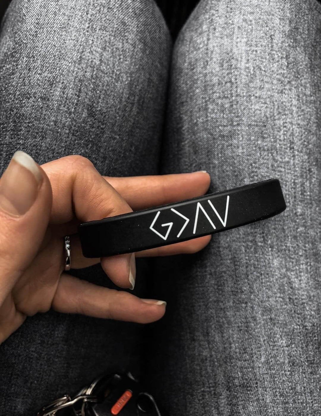Elevated Faith Highs and Lows Wristband — lifestyle context