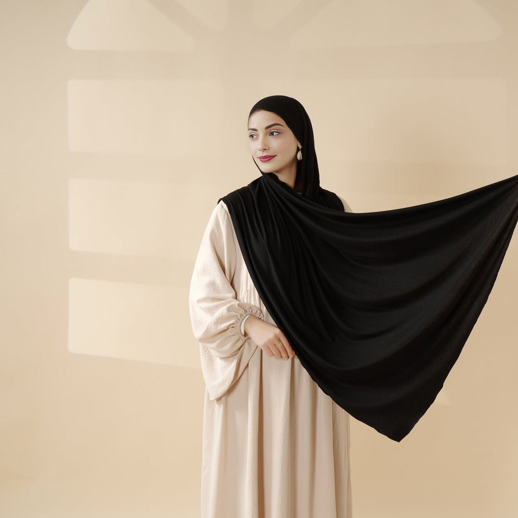 Mariam's Collection Perfect Hijab for Eid: Premium Modal Jersey Long Scarf – Soft, Breathable & Elegant in 8 Colors Shawl (MH105) — detail shot 9