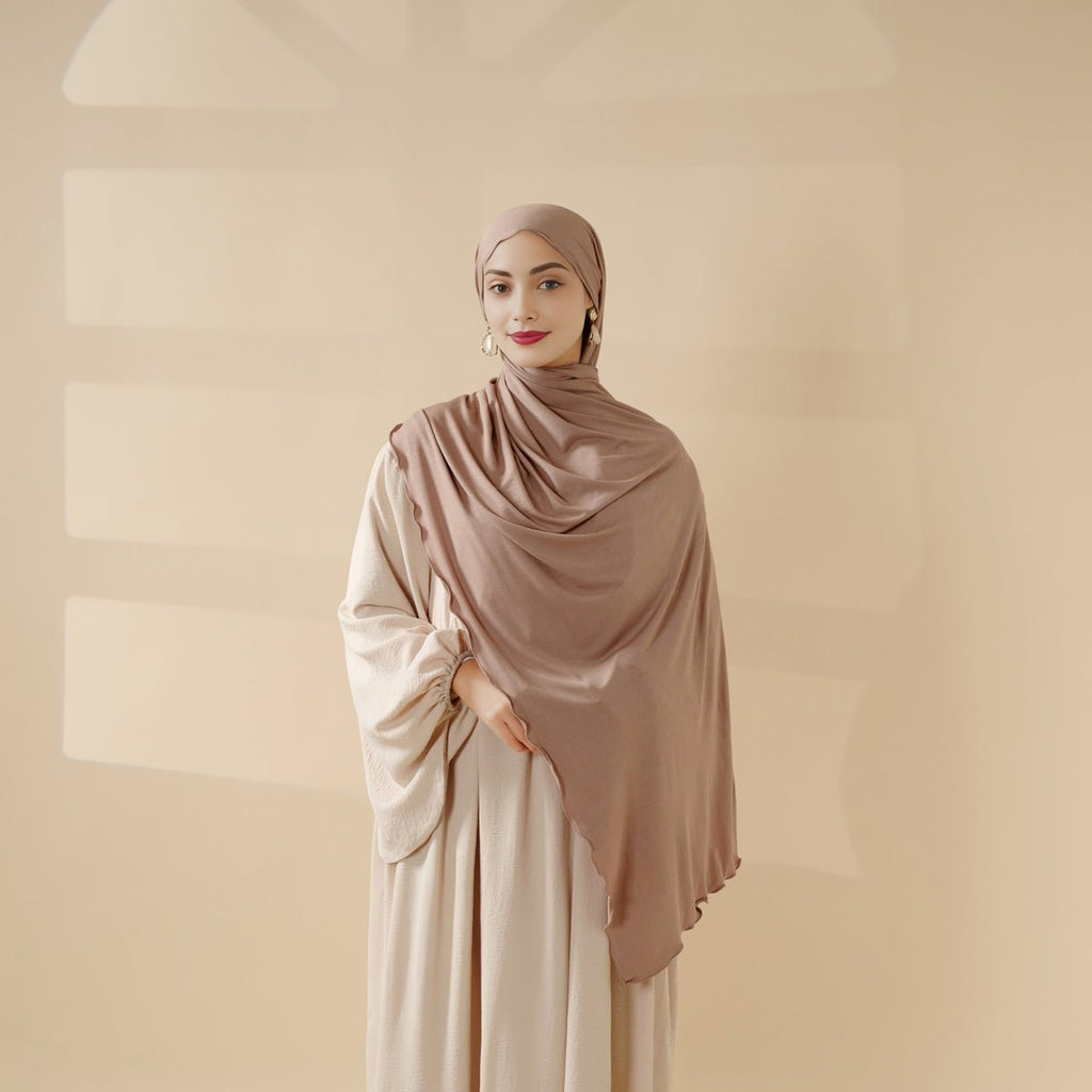 Mariam's Collection Perfect Hijab for Eid: Premium Modal Jersey Long Scarf – Soft, Breathable & Elegant in 8 Colors Shawl (MH105) — construction detail