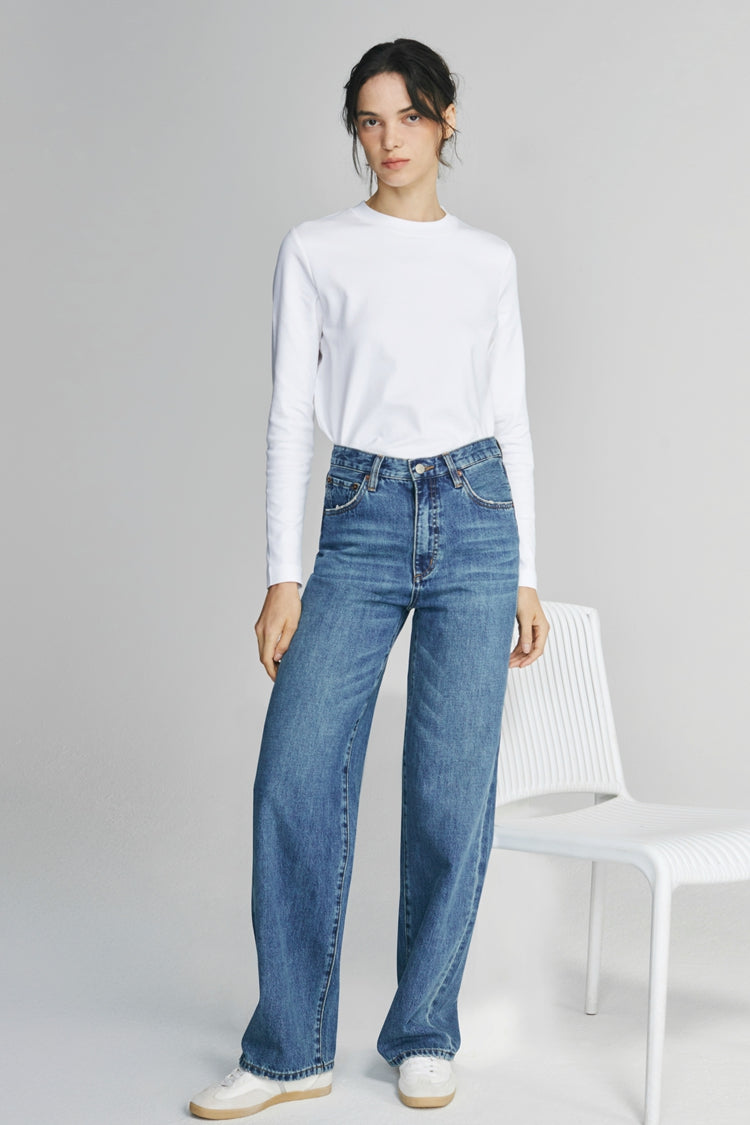 Coney Island Whitefish High Rise Wide Jeans HJ007