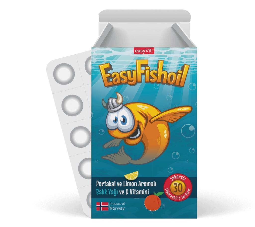 EasyFishoil Omega-3 Supplement for Children - Chewable Fish Oil Tablets with Vitamin D, Sugar-Free, 30 Count