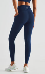 BLACKOUT BARBELL Koa Legging (Navy) — detail and construction