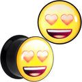 BodyCandy 9/16 Licensed Heart Eyes emoji Acrylic Double Flare Plug Set — main product shot