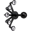 BodyCandy 16G 1/4 Clear Gem Black Anodized Glam Fan Cuff Cartilage Earring — main product shot