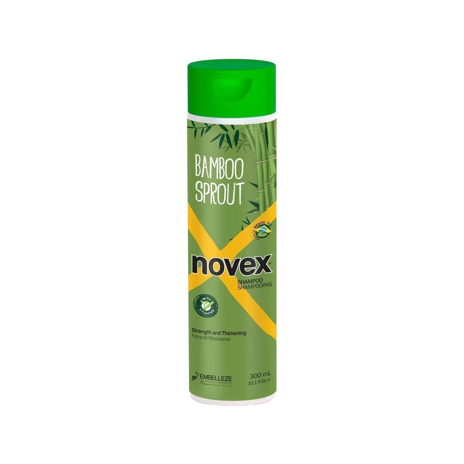 Novex Bamboo Sprout Shampoo for Weak and Damaged Hair - Nourishing & Strengthening Natural Hair Care, 10.14 fl oz