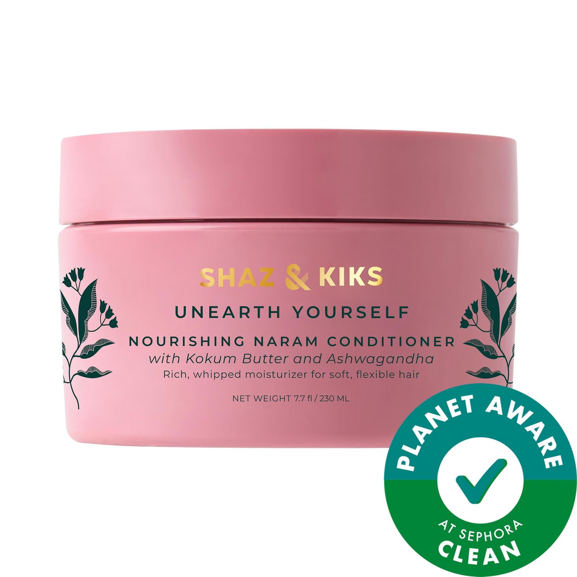 SHAZ & KIKS Nourishing Naram Conditioner: Softens, Strengthens & Protects Dry, Frizzy Hair with Kokum Butter & Ashwagandha - Vegan & Cruelty-Free