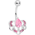 BodyCandy Pink Gem Delightful Art Deco Belly Ring — main product shot
