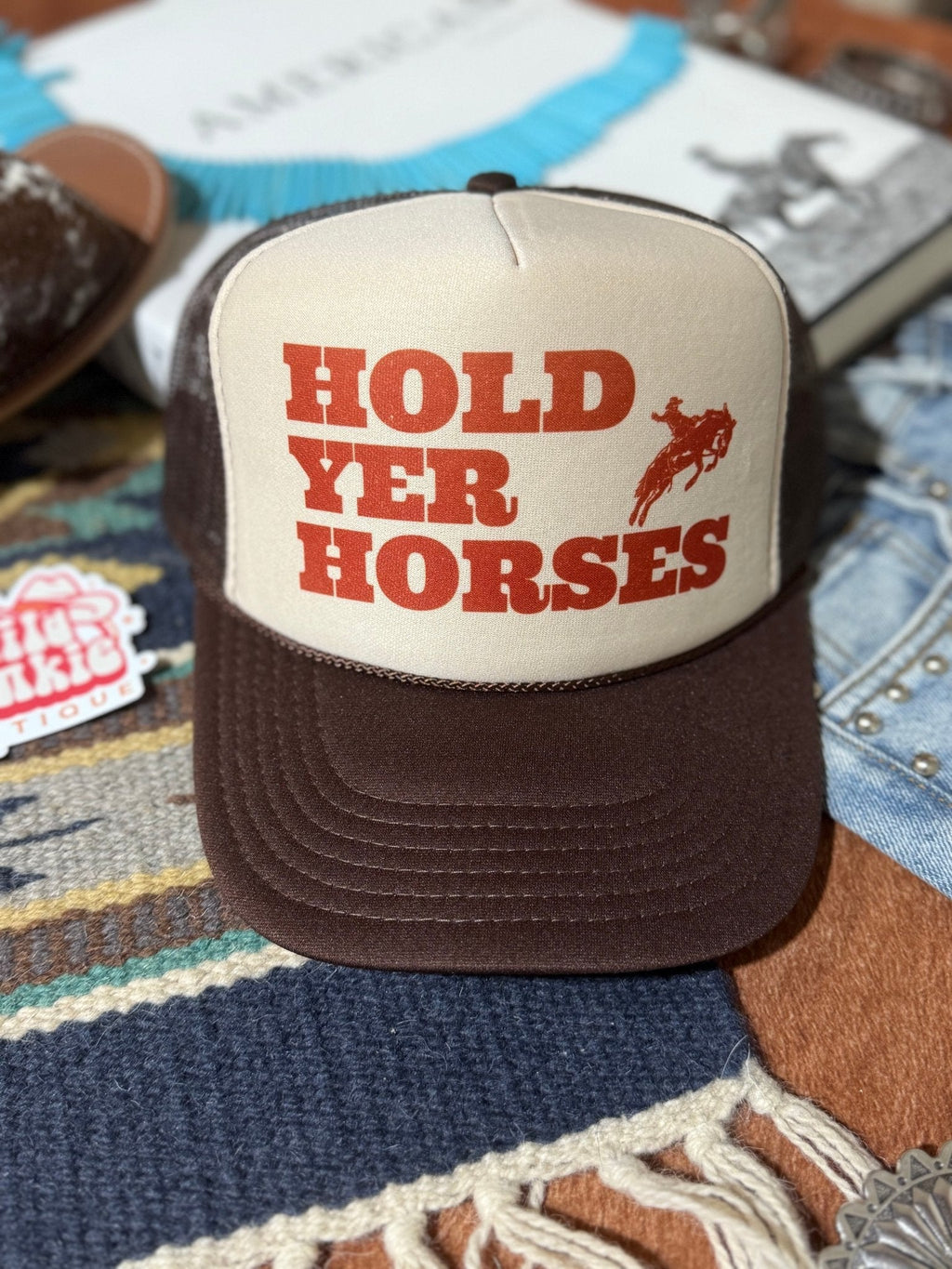 Wild Junkie Hold Yer Horses Trucker Hat — hats category context