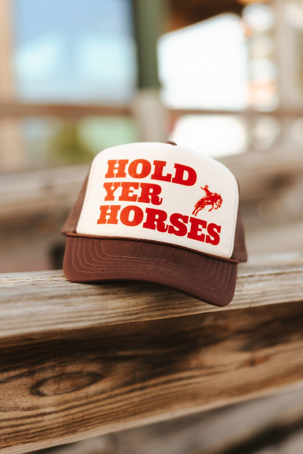Wild Junkie Hold Yer Horses Trucker Hat — main product shot