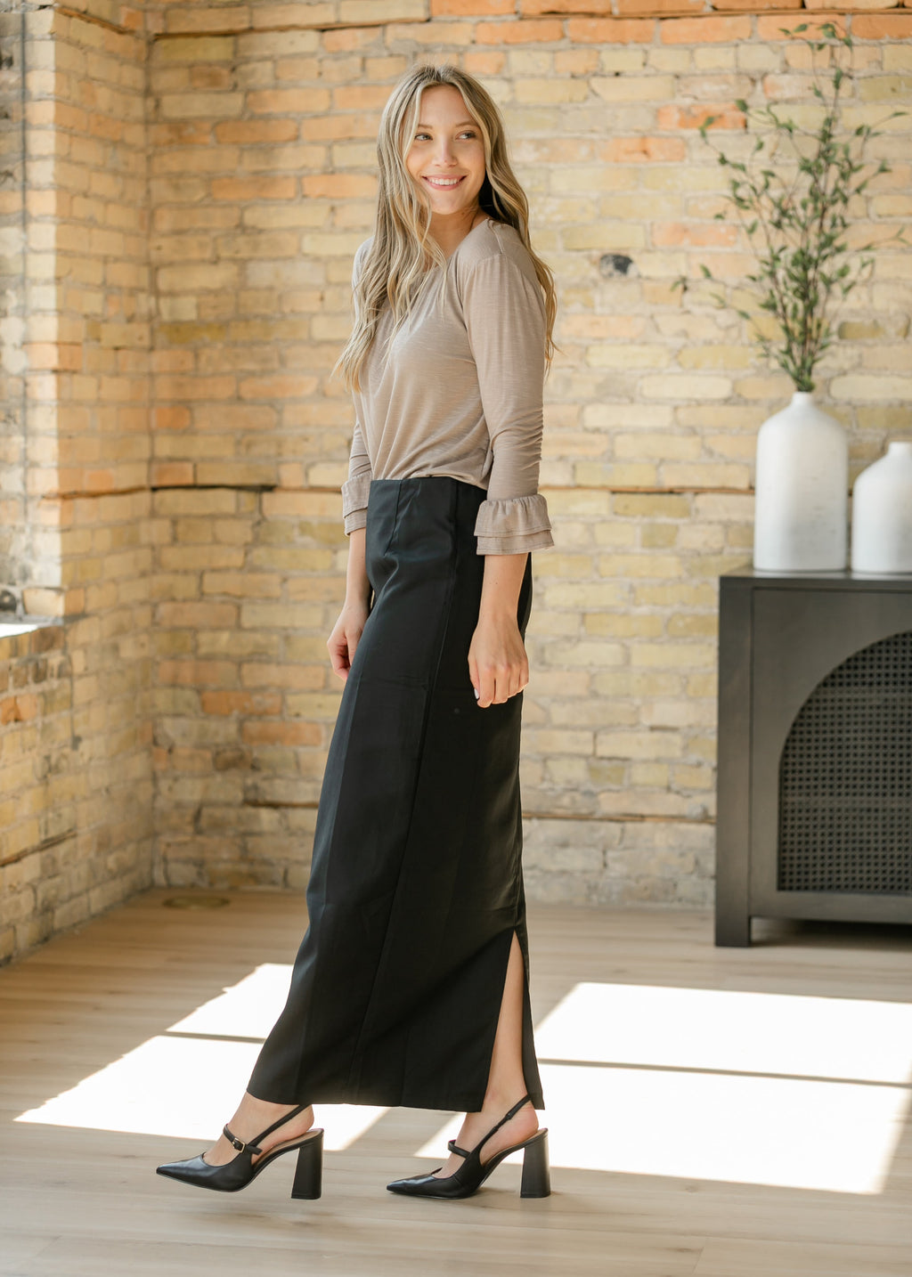 Inherit Co. Hollis Long Maxi Skirt — product on model