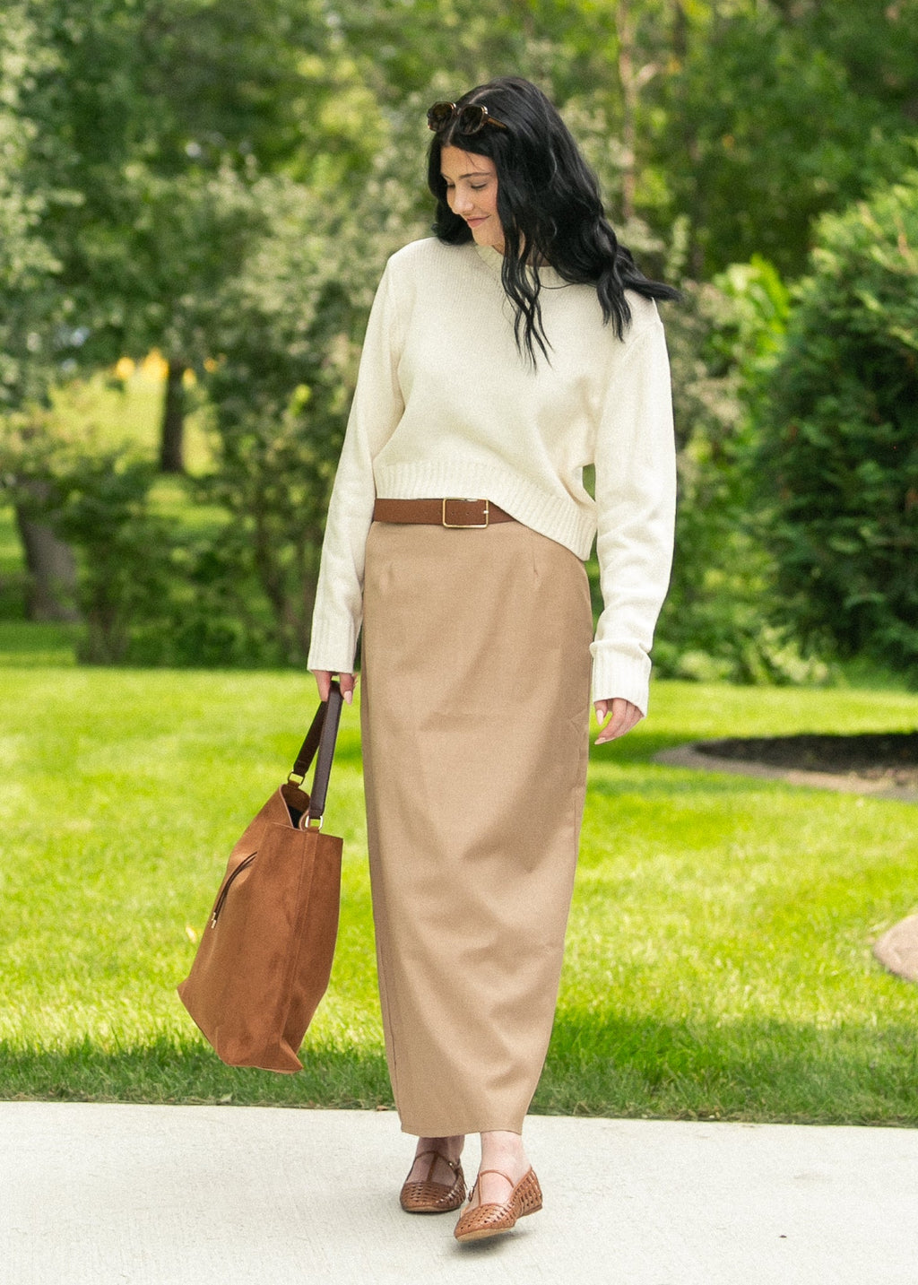 Inherit Co. Hollis Long Maxi Skirt — fabric or material detail