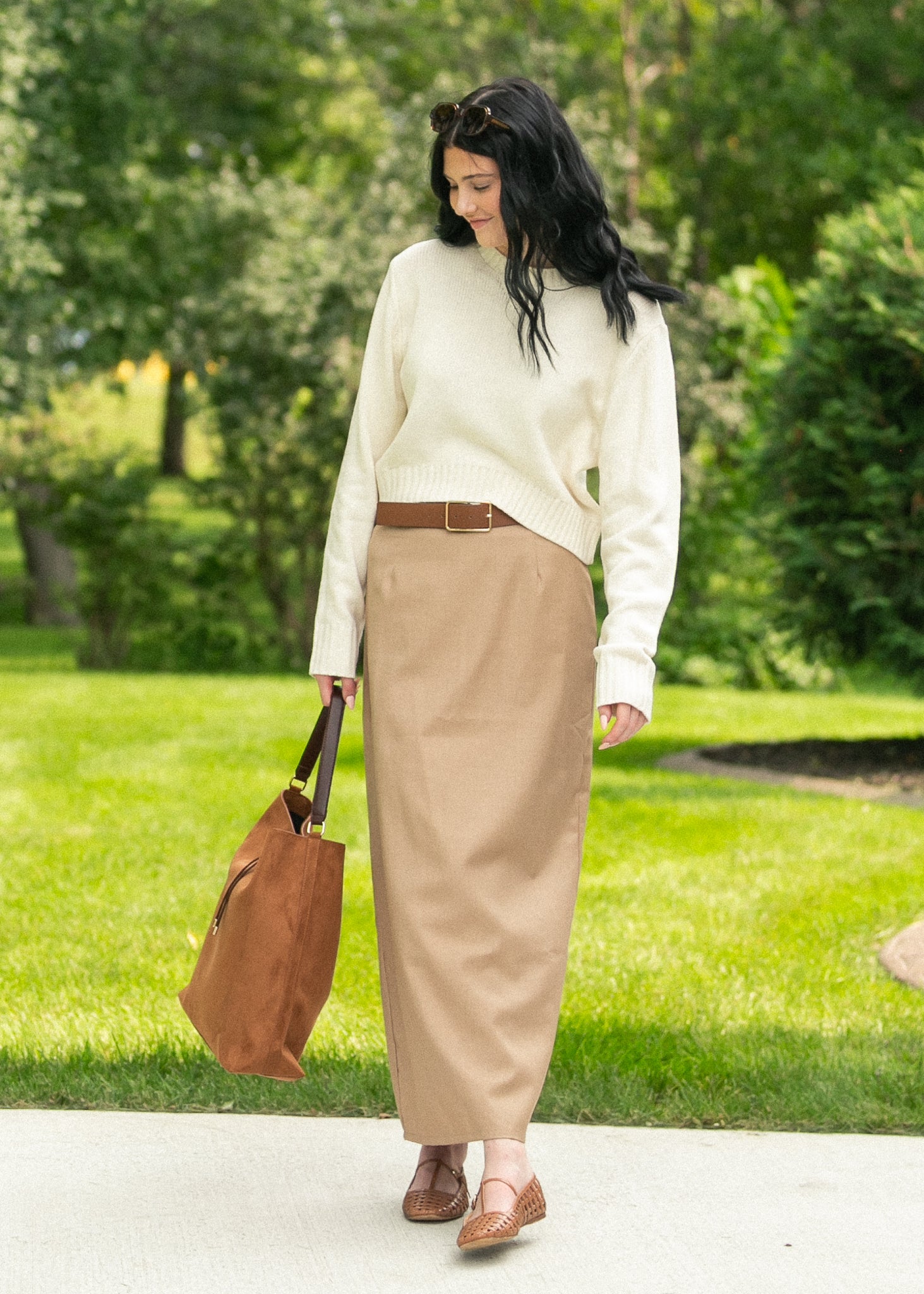 Inherit Co. Hollis Long Maxi Skirt — fabric or material detail