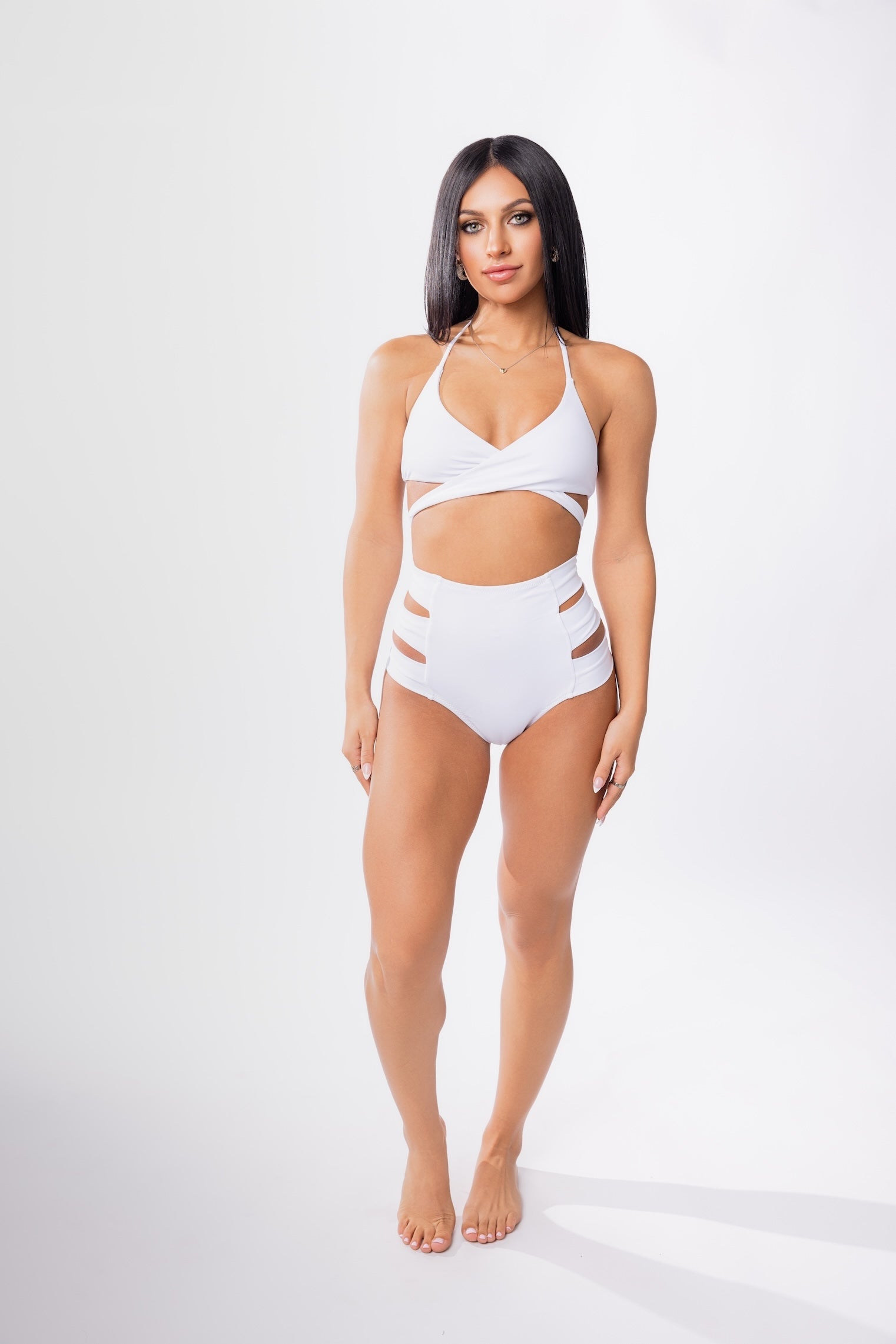 Forever Young Swimwear Forever Young Swimwear Coral Coast Reversible Wrap Top — product on model