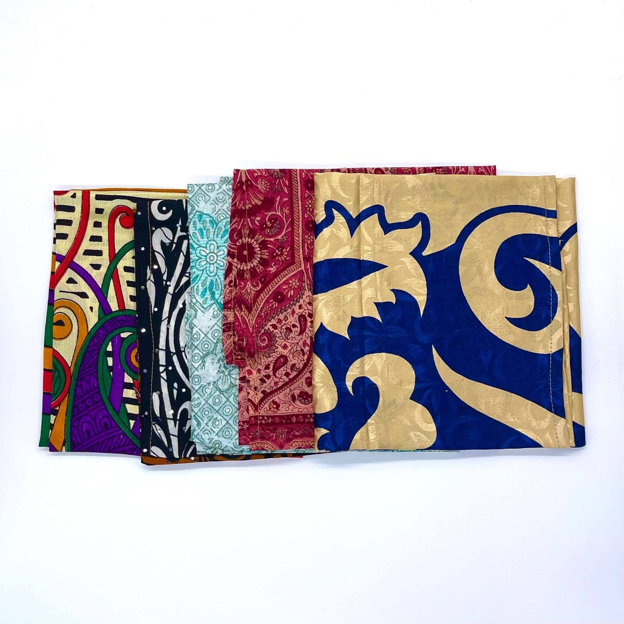 Darn Good Yarn Reusable Sari Silk Gift Wrap - 5-pack — comparison shot