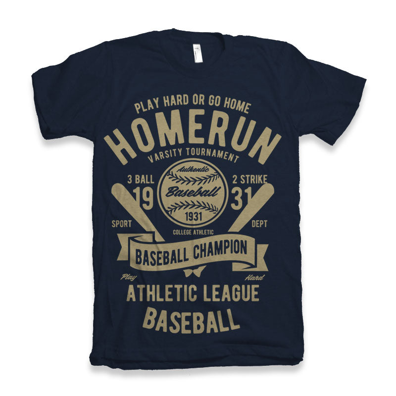 Spun Bamboo Homerun Baseball Men's Bamboo Viscose/Organic Cotton Short Sleeve Graphic T-Shirt — detail close-up