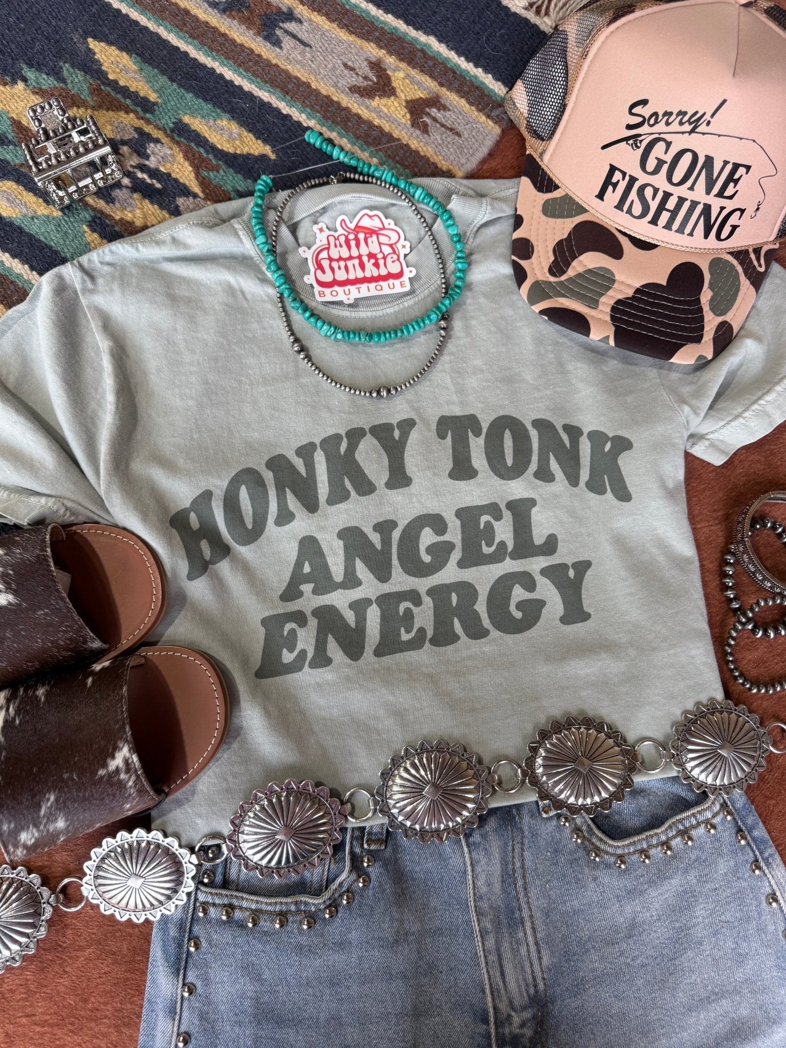 Wild Junkie Honky Tonk Angel Energy Graphic Tee — main product shot