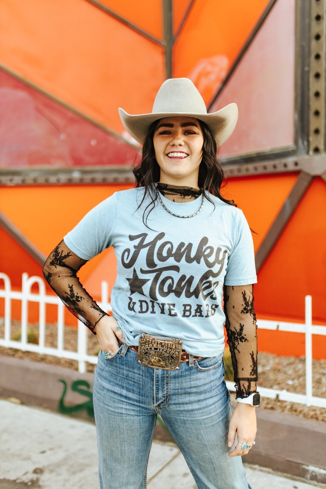 Wild Junkie Honky Tonks & Dive Bars Graphic Tee — detail close-up