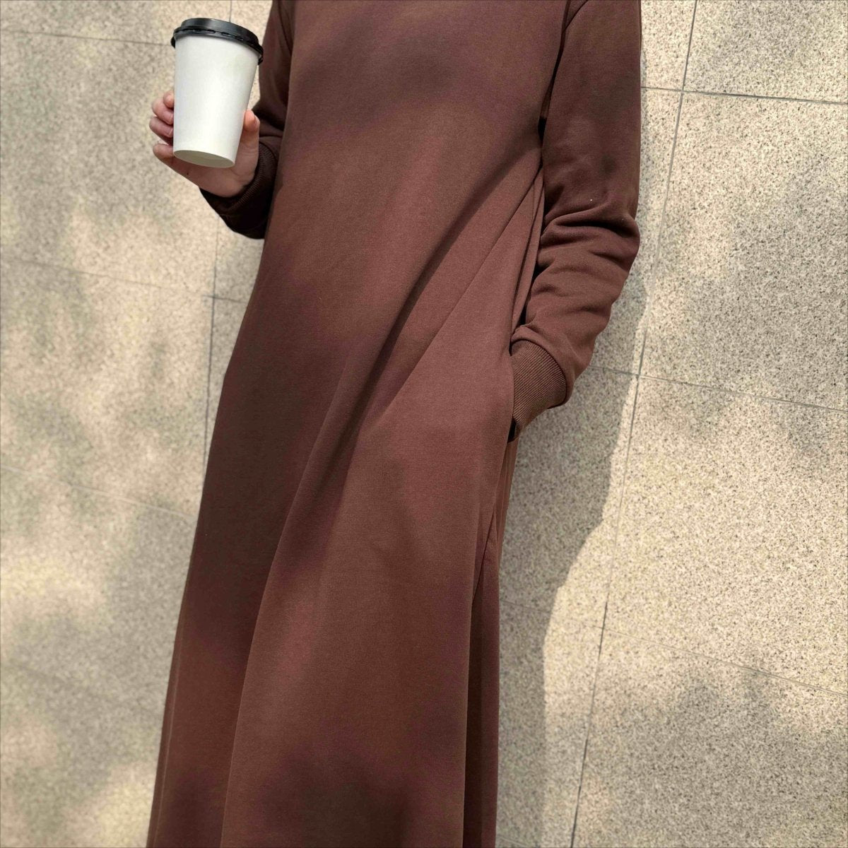 Mariam's Collection French Terry Hoodie Abaya With Pockets  (MA340) — comparison shot