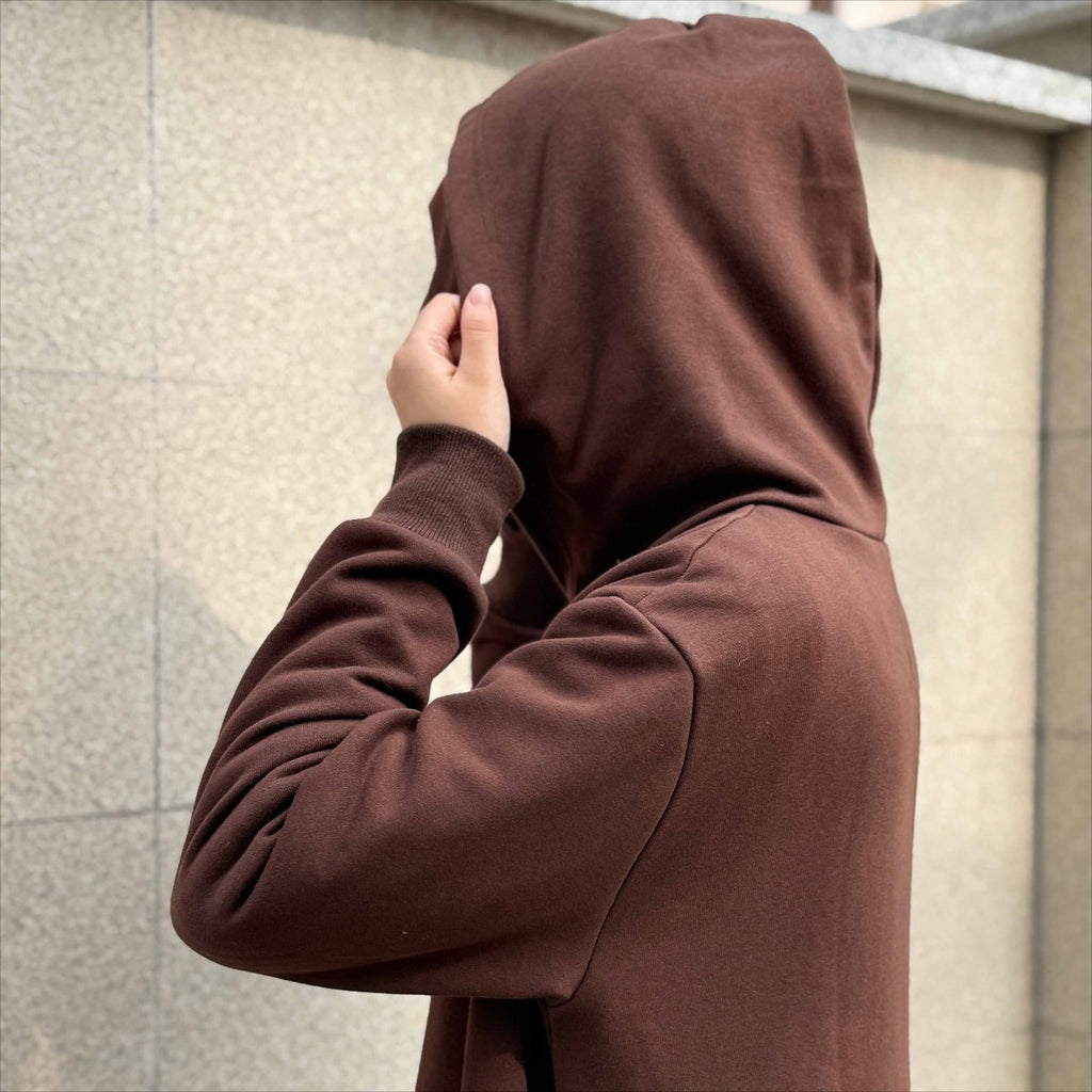 Mariam's Collection French Terry Hoodie Abaya With Pockets  (MA340) — feature highlight