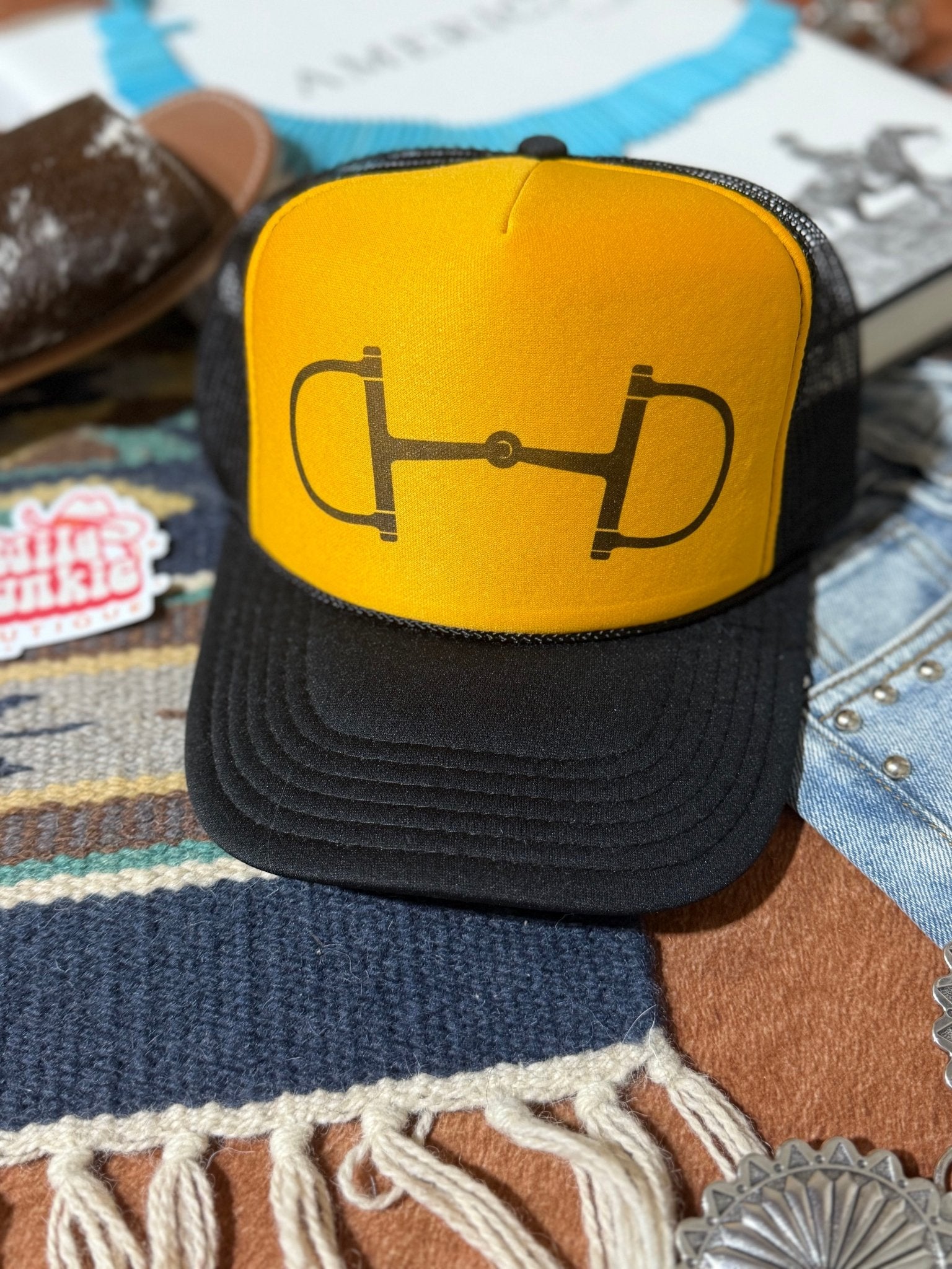 Wild Junkie Western Horse Bit Trucker Hat — main product shot