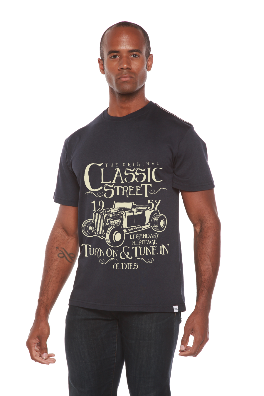 Spun Bamboo Hot Rod Classic Men's Bamboo Viscose/Organic Cotton Short Sleeve Graphic T-Shirt — packaging