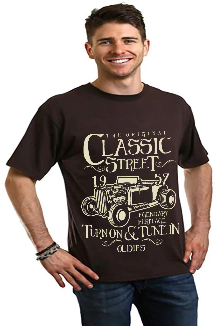 Spun Bamboo Hot Rod Classic Men's Bamboo Viscose/Organic Cotton Short Sleeve Graphic T-Shirt — main product shot
