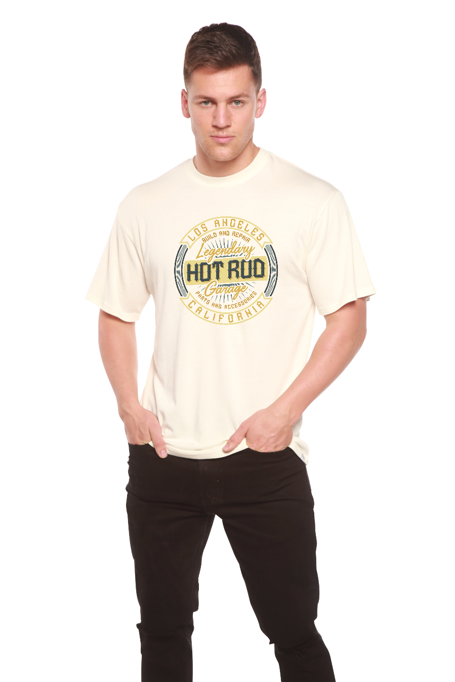 Spun Bamboo HOT ROO Men's Bamboo Viscose/Organic Cotton Short Sleeve Graphic T-Shirt — main product shot