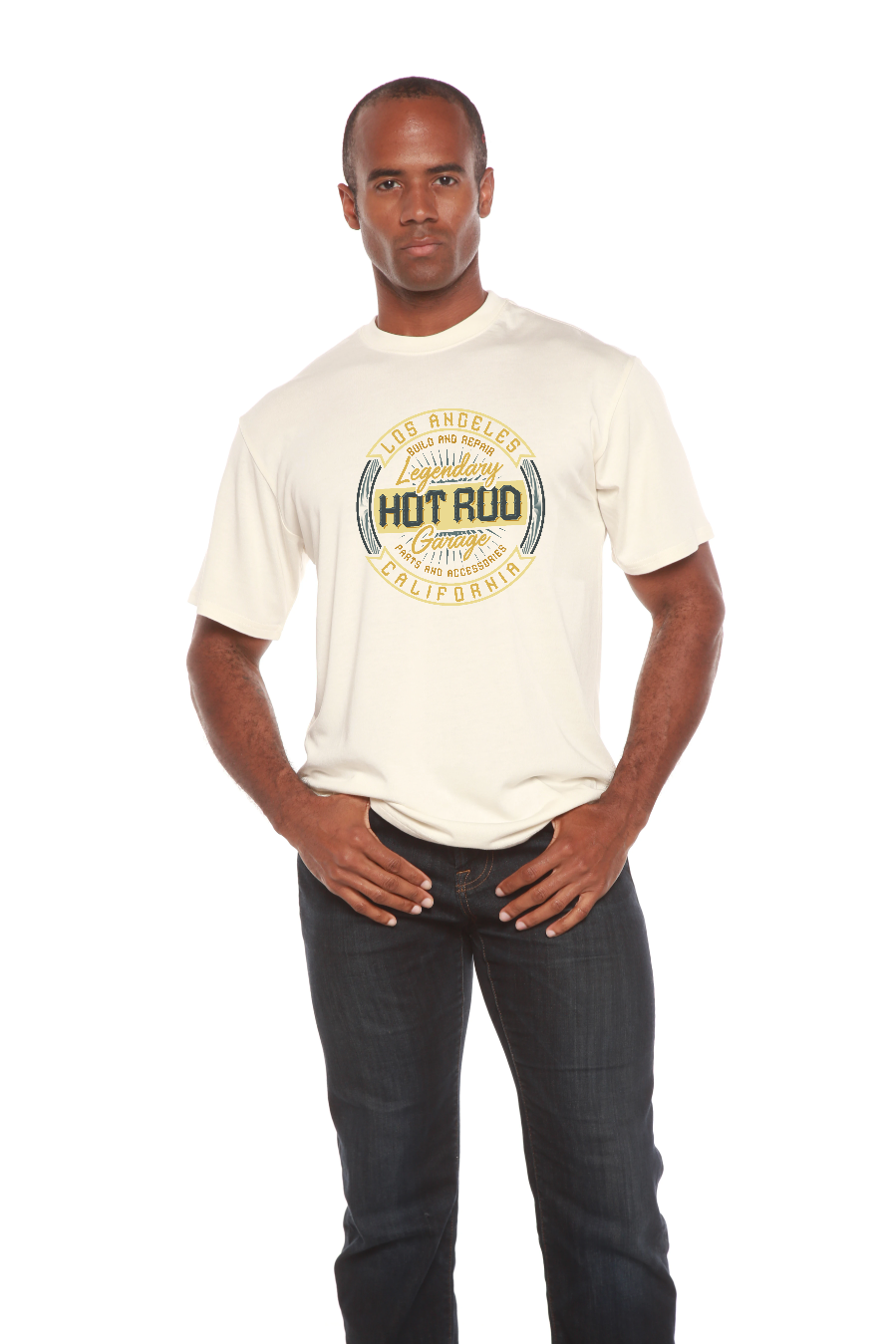 Spun Bamboo HOT ROO Men's Bamboo Viscose/Organic Cotton Short Sleeve Graphic T-Shirt — color detail
