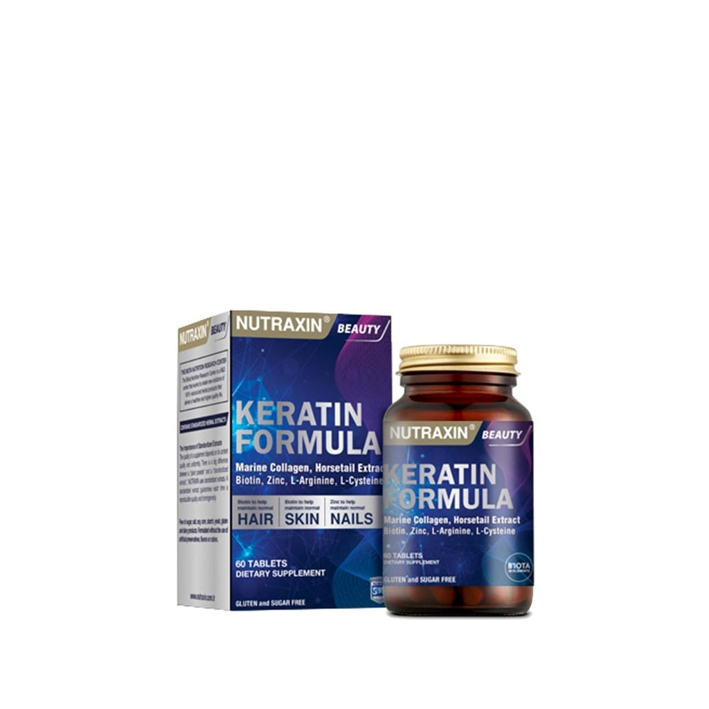Nutraxin Keratin Formula - 60 Tablets | Hair, Skin & Nail Support