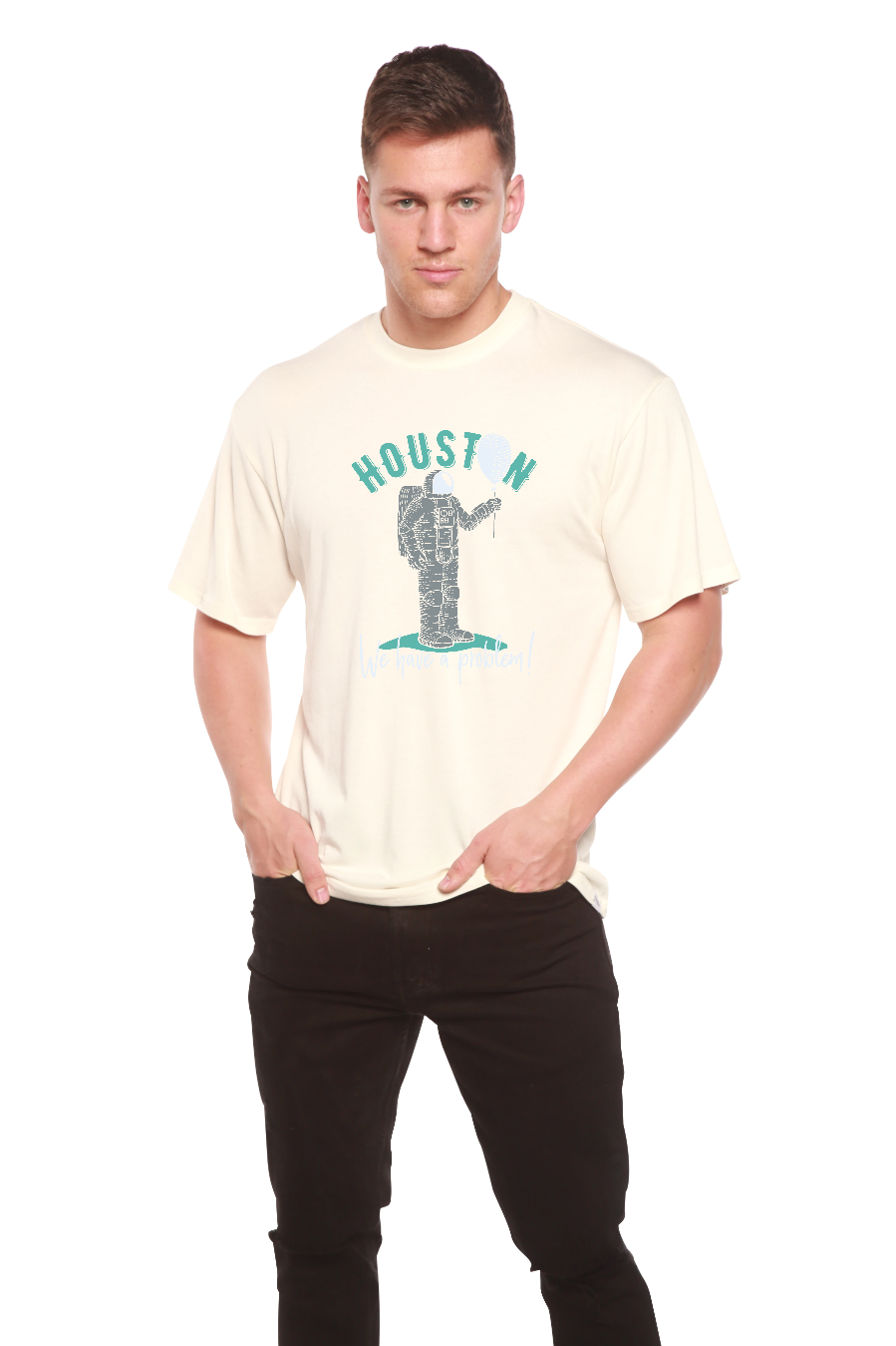 Spun Bamboo HOUSTON Men's Bamboo Viscose/Organic Cotton Short Sleeve Graphic T-Shirt — alternative angle