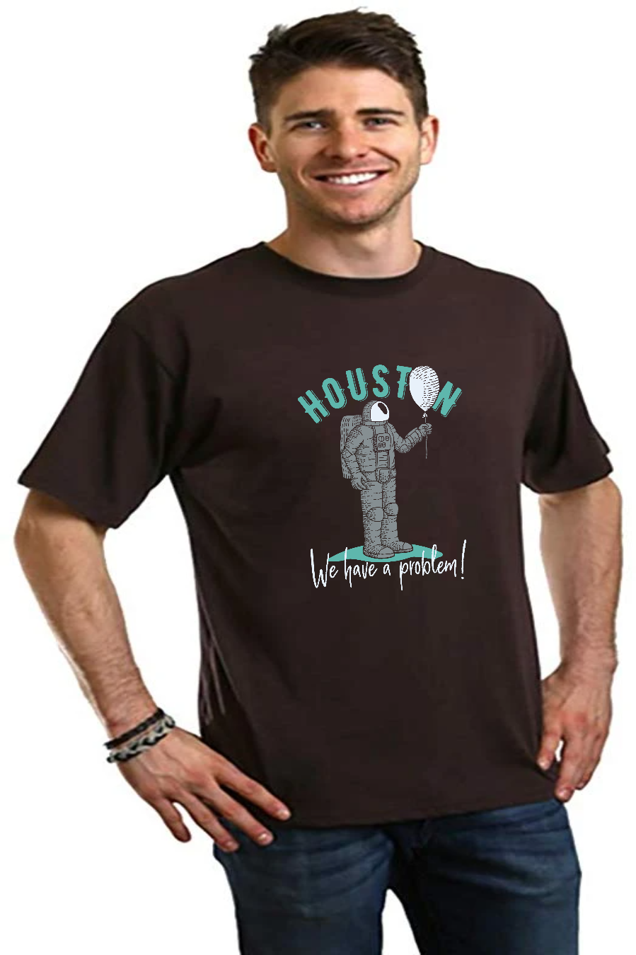 Spun Bamboo HOUSTON Men's Bamboo Viscose/Organic Cotton Short Sleeve Graphic T-Shirt — back view