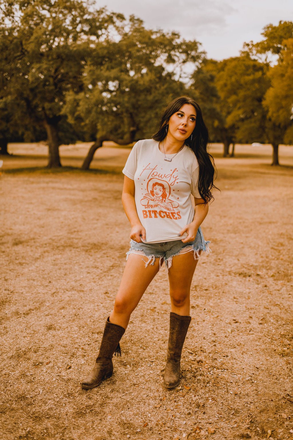 Wild Junkie Howdy Bitches Western Graphic Tee — lifestyle context