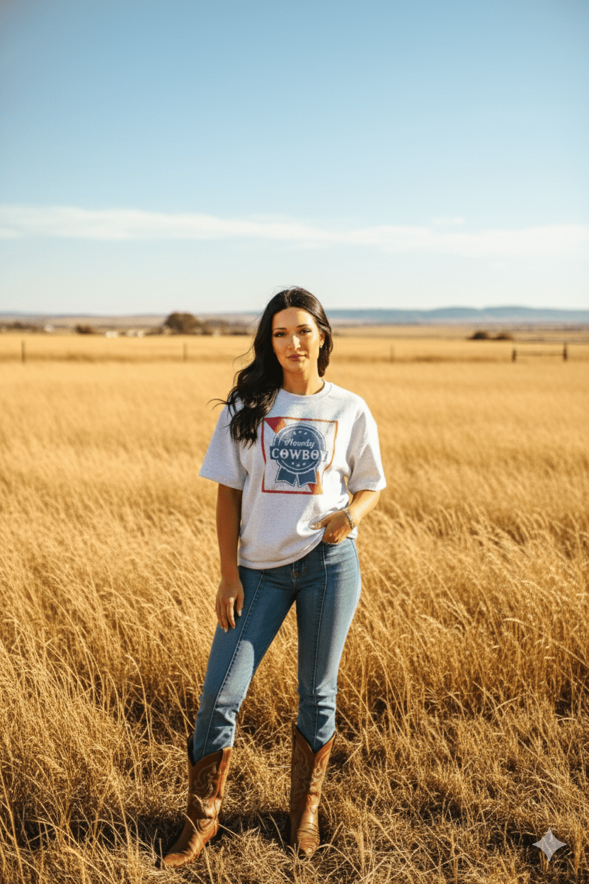 Wild Junkie Howdy Cowboy Graphic Tee — construction detail