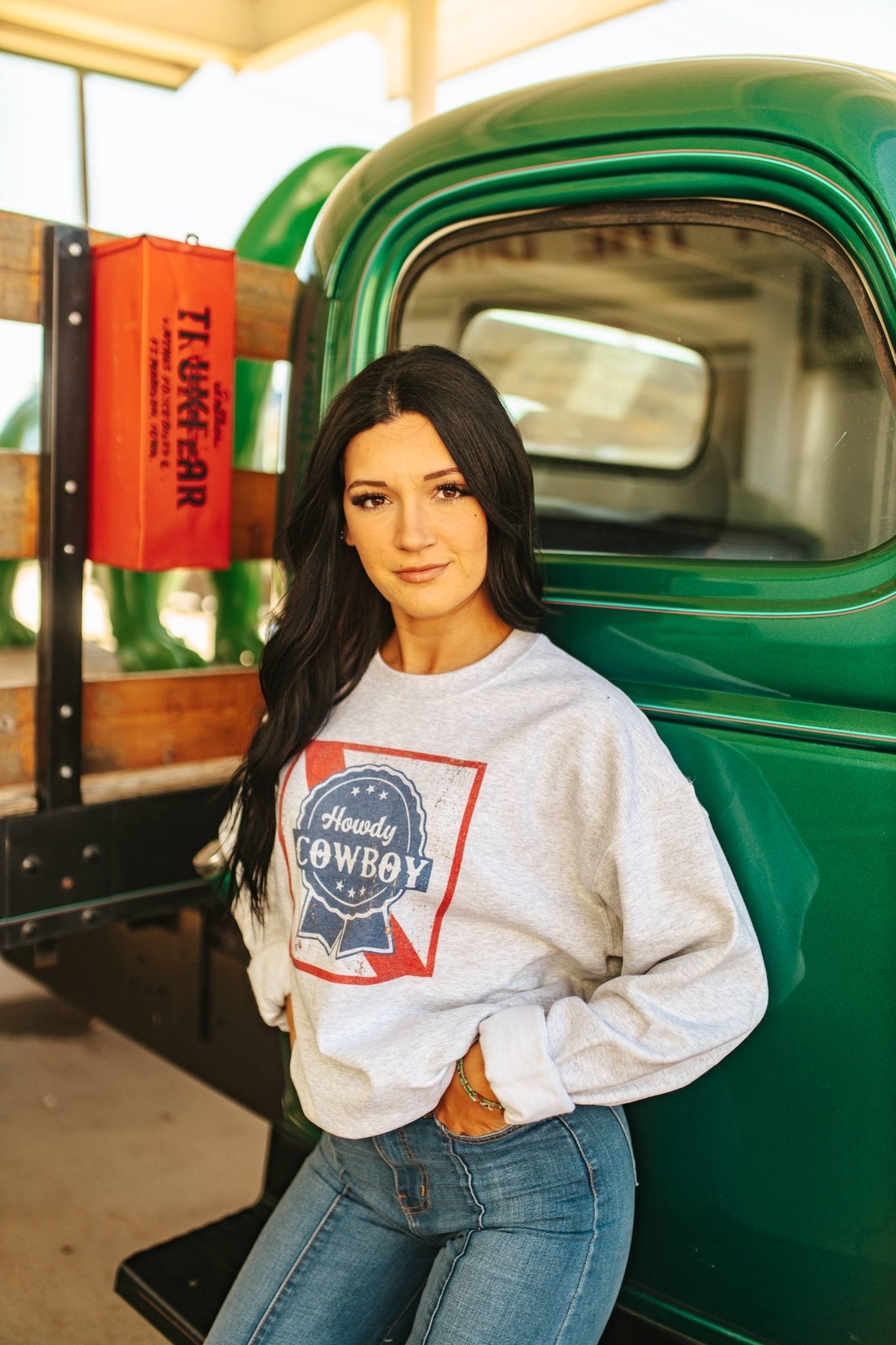 Wild Junkie Howdy Cowboy Sweatshirt — lifestyle context