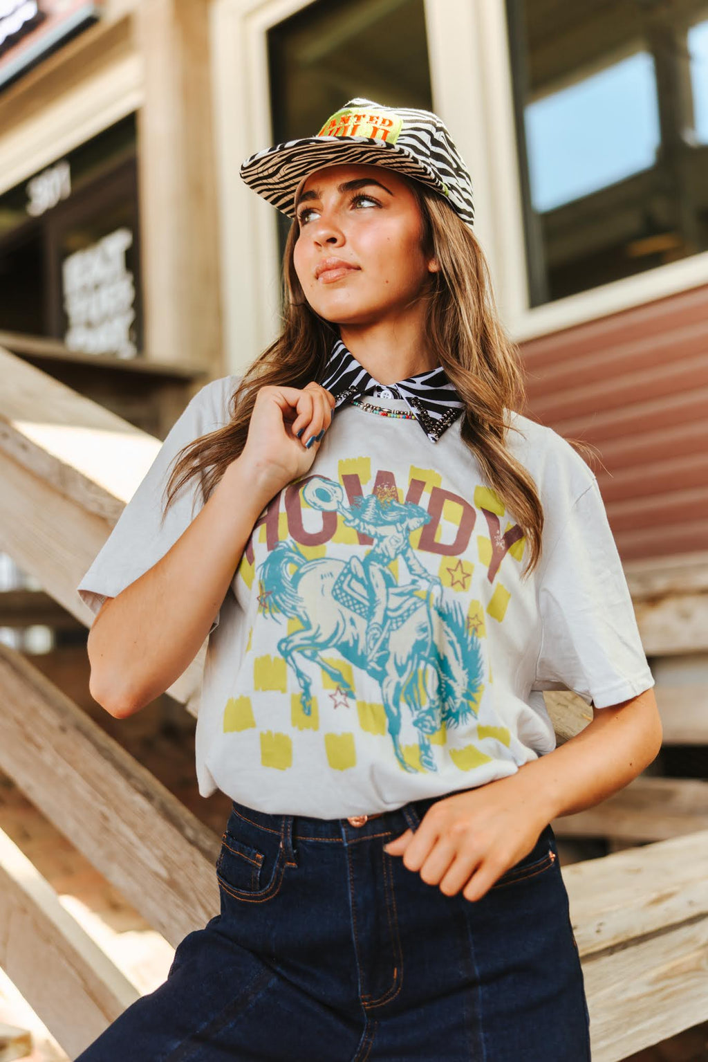 Wild Junkie Howdy Cowgirl Graphic Tee — main product shot