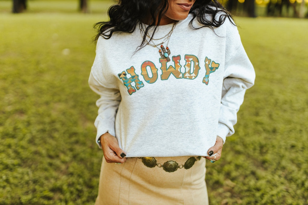 Wild Junkie Howdy Graphic Sweatshirt — detail close-up