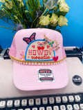 Coco & Rho Howdy Sweetie Charmed- Trucker Hat Light Pink — main product shot