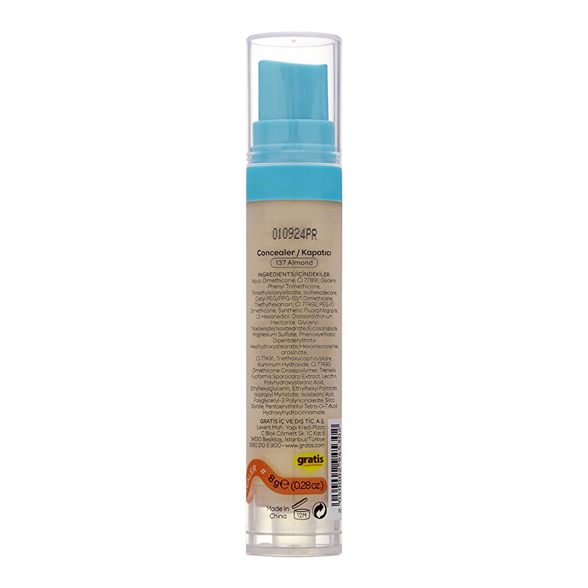 Beaulis Fun Cover or Bare Concealer 137 Almond - Lightweight Makeup Concealer for Flawless Complexion
