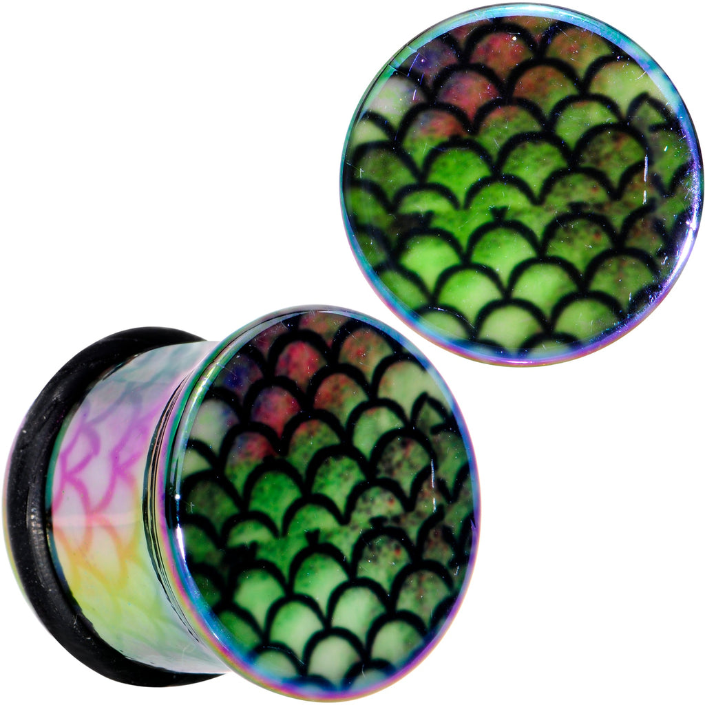 BodyCandy Rainbow Acrylic Magical Mermaid Single Flare Plug Set 4mm to 12mm — main product shot