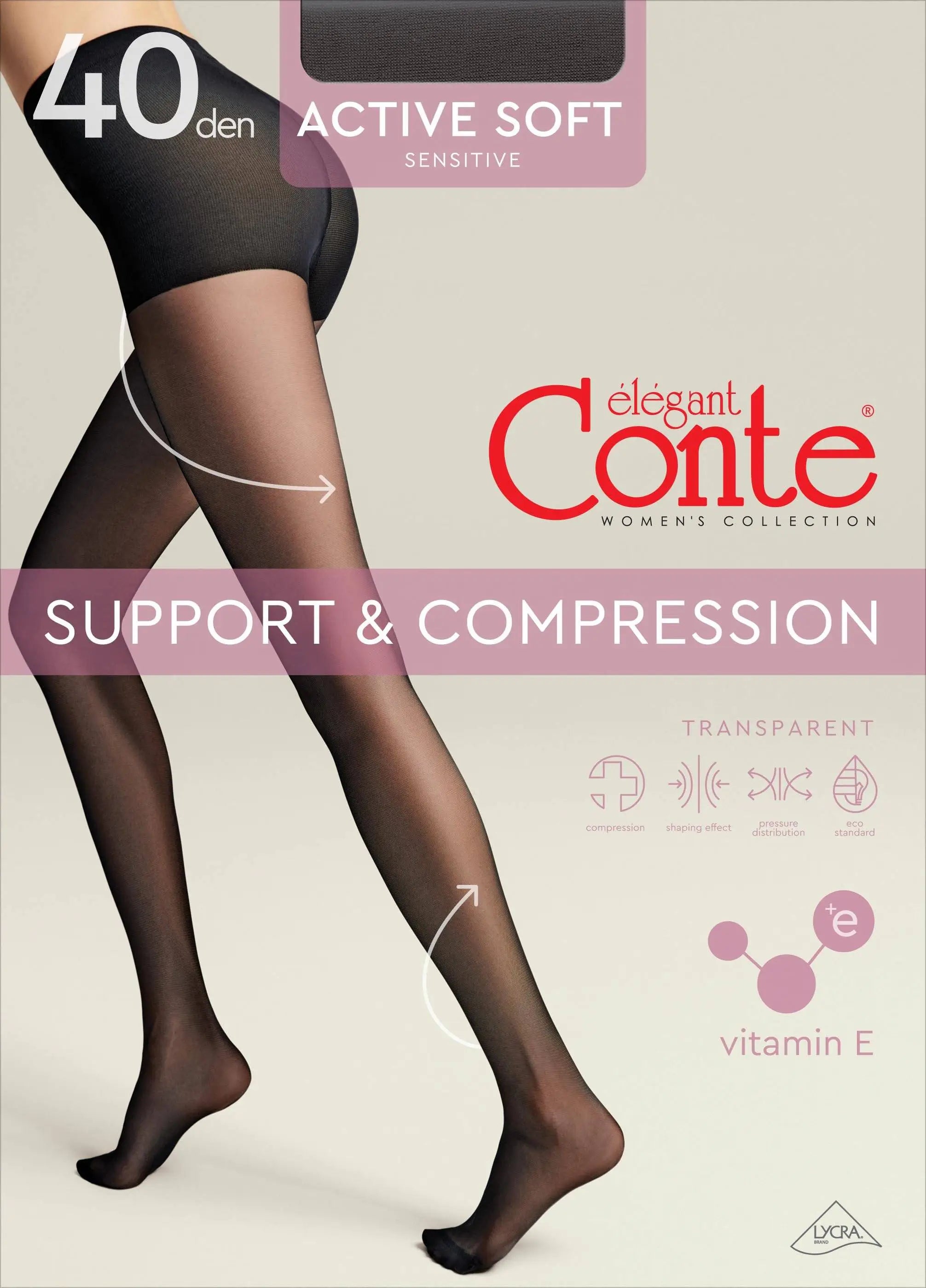 TheRanok.com Tights Conte Active Soft 40 Den - Shaping Support with Vitamin E — alternative angle
