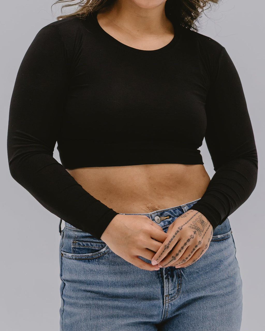 HALFTEE Layering Fashions Crew Neck Long Sleeve Halftee — main product shot