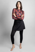 Women's Burkini Four-Piece Set With Leggings Top Turban And Skirt