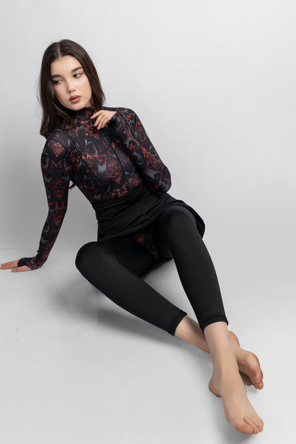 Women's 4-Piece Crimbow Printed Burkini Set With Skirt