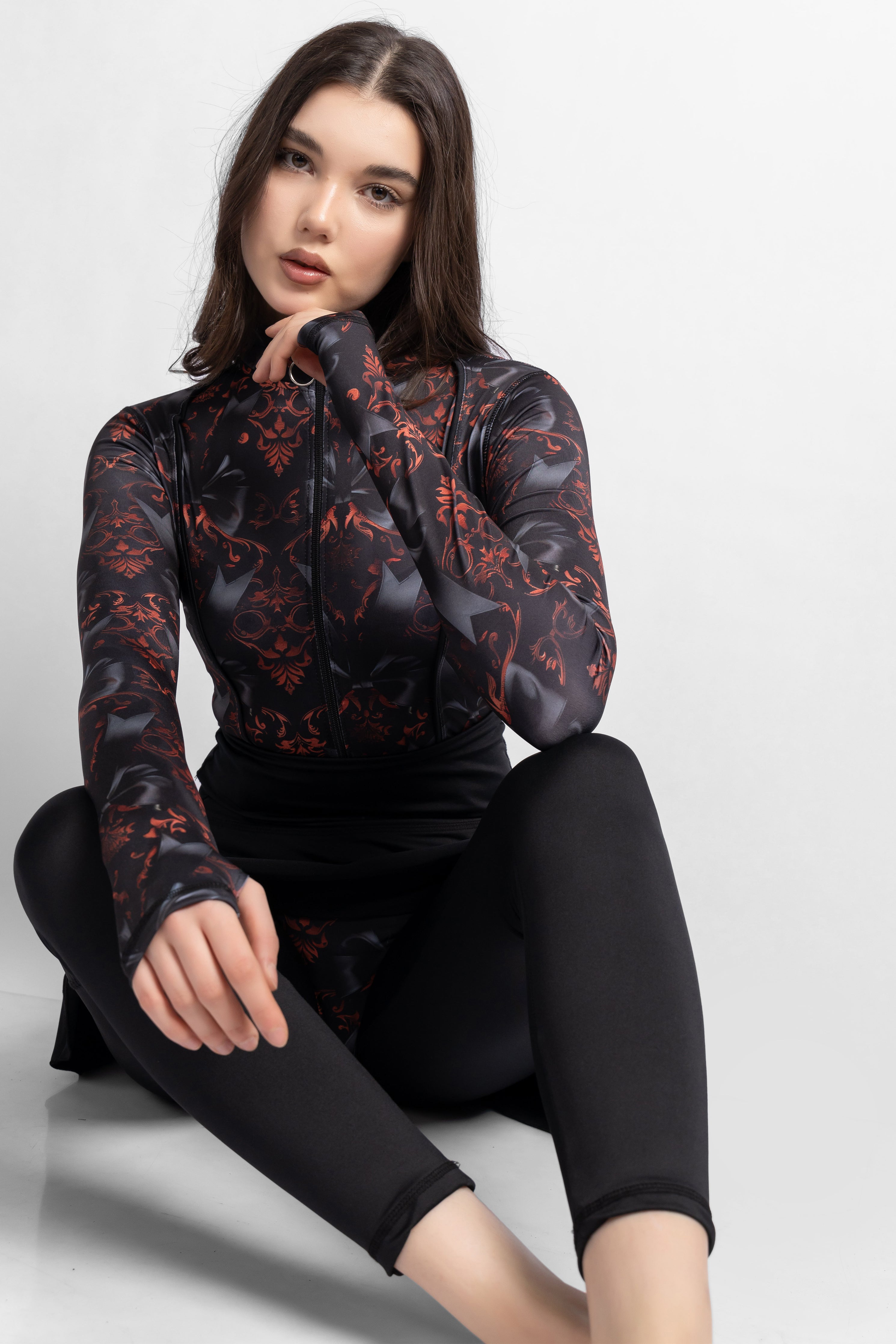 Women's 4-Piece Crimbow Printed Burkini Set With Skirt