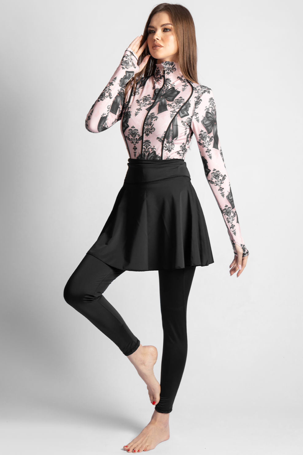 Women's 4-Piece Belle Printed Burkini Set With Skirt