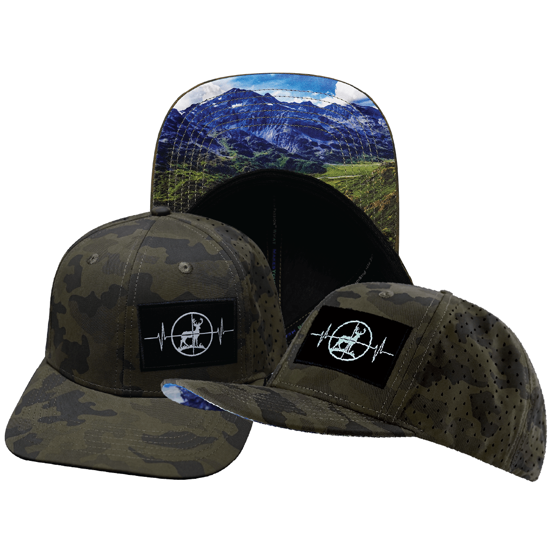 Hunting Hat - Baseball Hat Fit - Soft Earth Camo - Laser Mesh